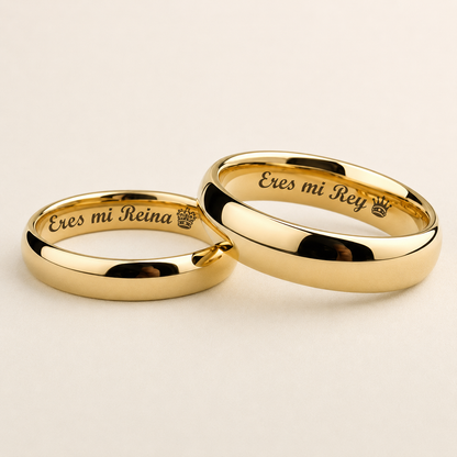 “Nuestra Promesa” Pack de 2 Anillos personalizados + Acta de promesa