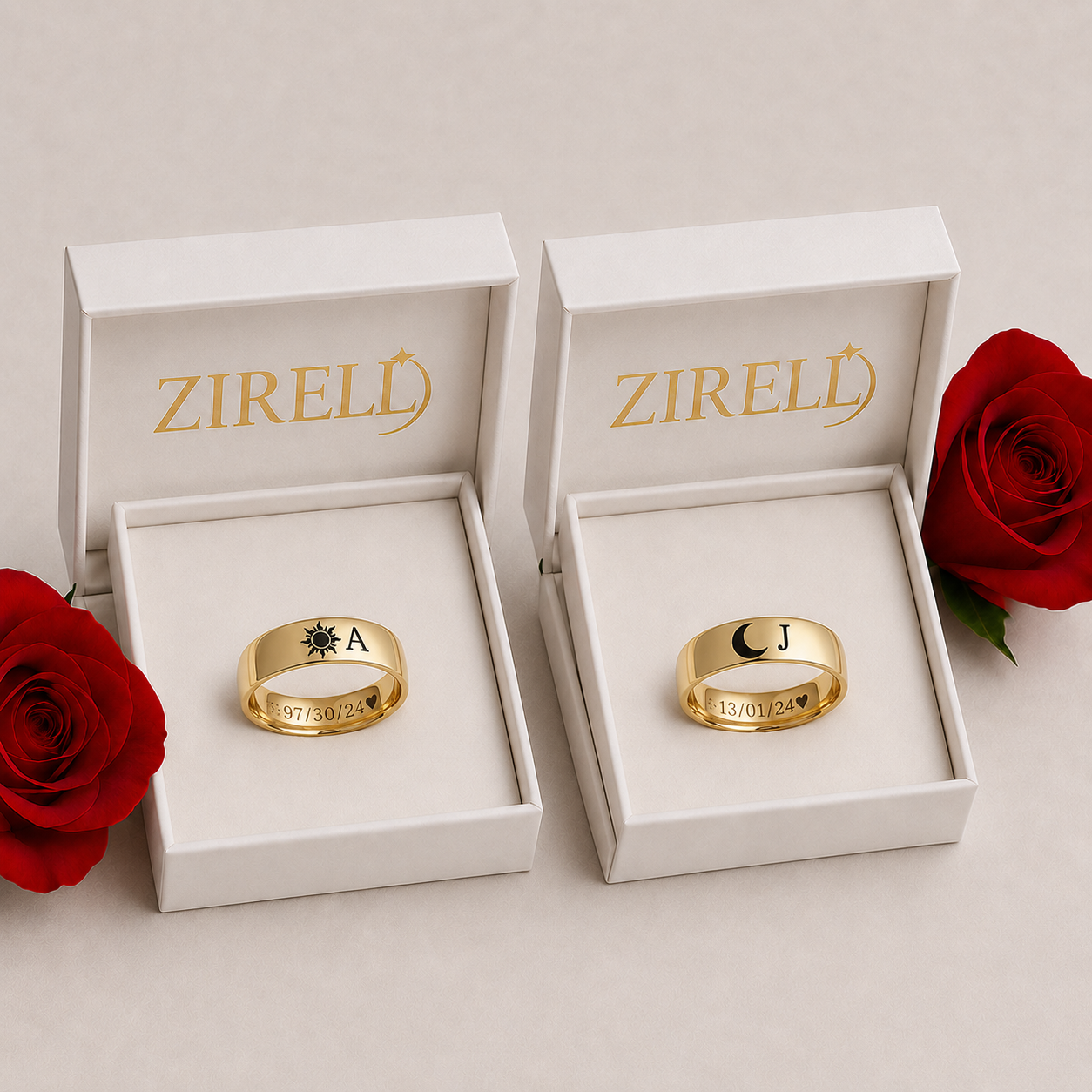 “Nuestra Promesa” Pack de 2 Anillos personalizados + Acta de promesa
