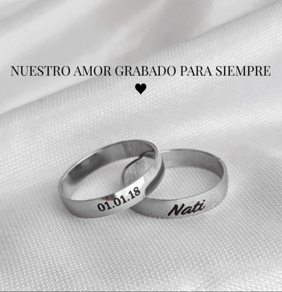 “Nuestra Promesa Eterna” Anillo personalizado + box de regalo